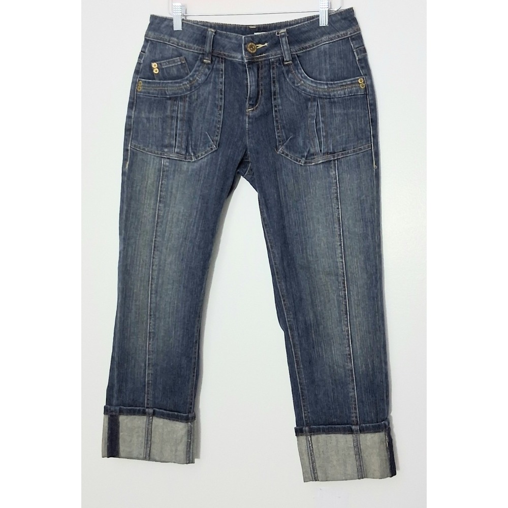 DKNY Capri Jeans Women's Size 8 So-Low-Lita Cuffed Y2K Pockets Preowned Vtg